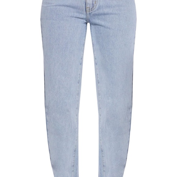 PETITE LIGHT BLUE DIP WAIST SPLIT HEM DENIM JEANS - Picture 4 of 4